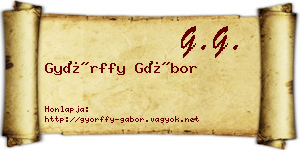 Győrffy Gábor névjegykártya
